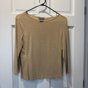 Kenar Women's Shimmering Gold Long Sleeve Top